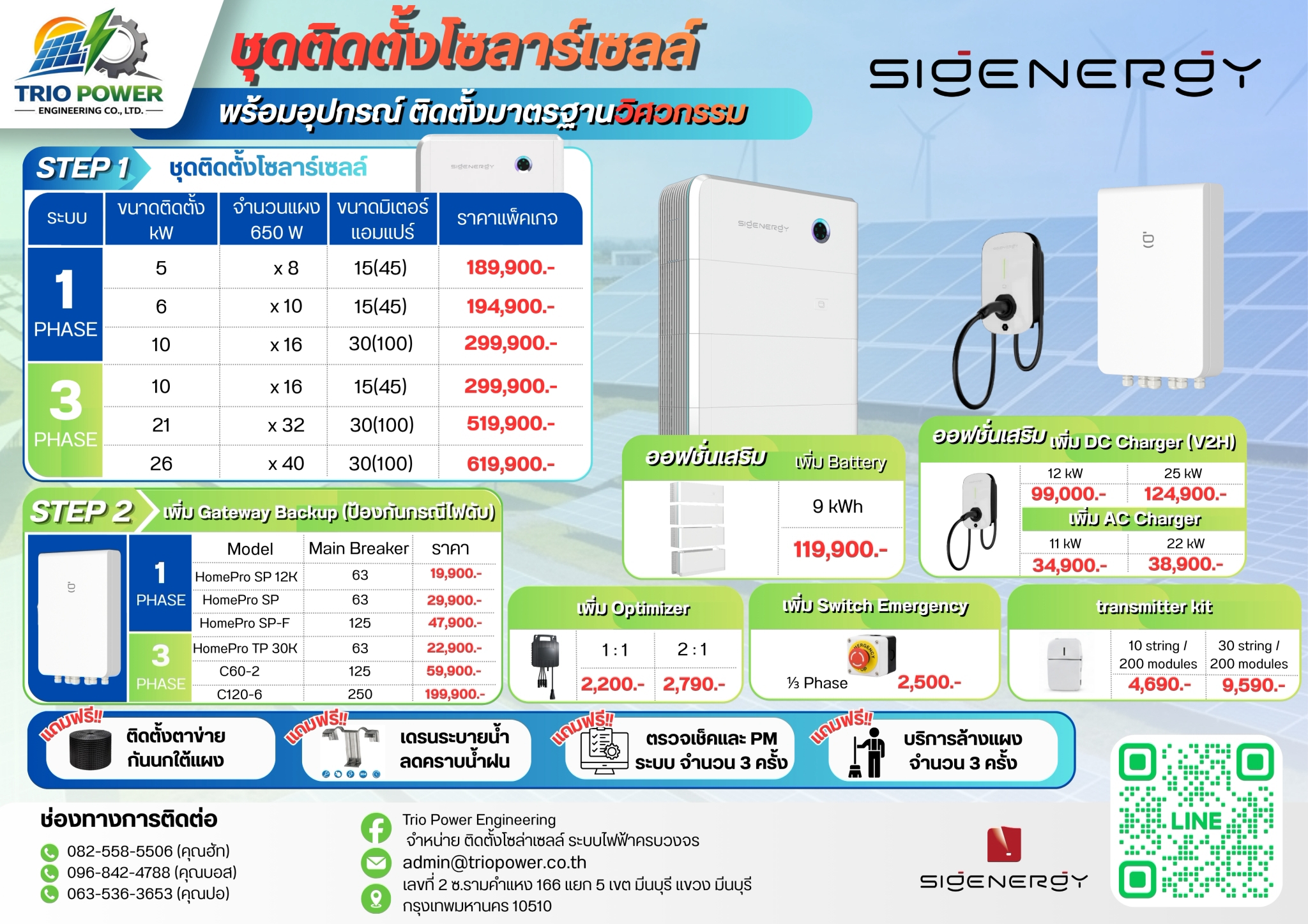โปรโมชั่นติดตั้งโซลาร์เซลล์ Sigenergy All in one