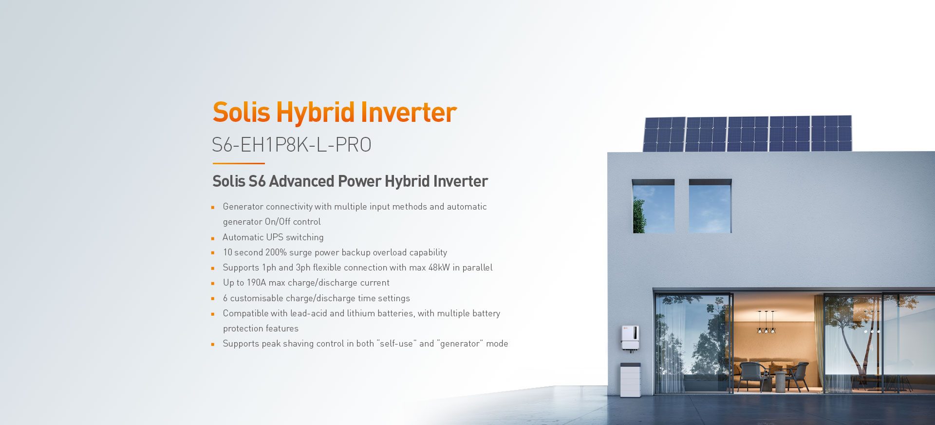 Solis S6 Advanced Power Hybrid Inverter สำหรับระบบผลิตไฟฟ้าพลังงานแสงอาทิตย์และระบบกักเก็บพลังงาน